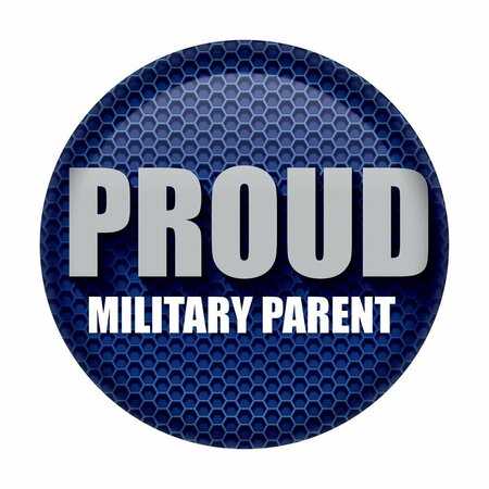 GOLDENGIFTS 2 in. Patriotic Proud Military Parent Button GO3338082